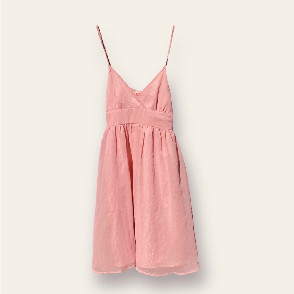 Cutesy Light Pink Spaghetti Strap Empire Waist Dress